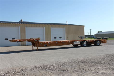 Drop Deck Trailer Steel Yellow Tandem Spread Axle With Beavertail And