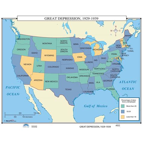 Great Depression Map Shop Us And World History Maps