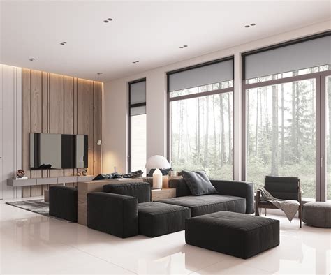 black block furniture minimalist living room interior design ideas