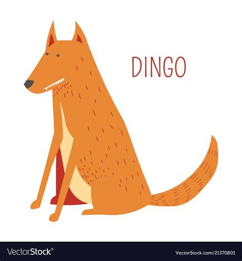 Dingo Dog Cartoon Australian Animal Royalty Free Vector