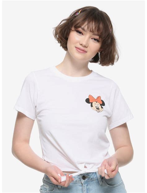 Disney Minnie Mouse Smile Tie Front Girls T Shirt Hot Topic