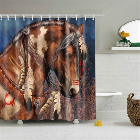 Browse our collection of modern furniture, bedding, art and more or visit us in store! horse shower curtain Indian Horse | bath-supplies.store ...