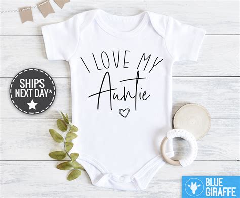 I Love My Aunt Baby Onesie Cute I Love My Auntie Bodysuit Etsy