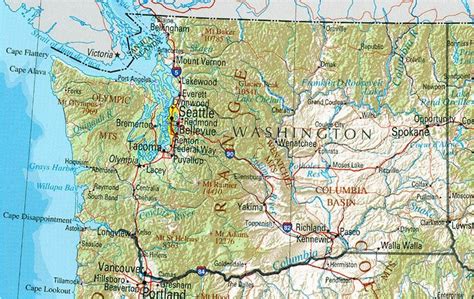 Map Of Washington State And Oregon Secretmuseum