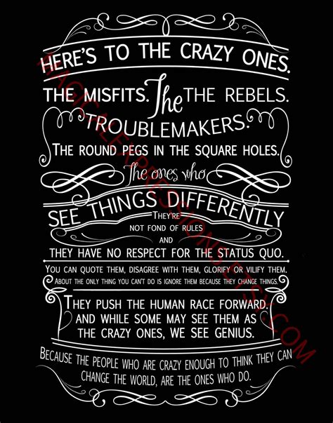 Heres To The Crazy Ones Typography Art By Magicalexpressions