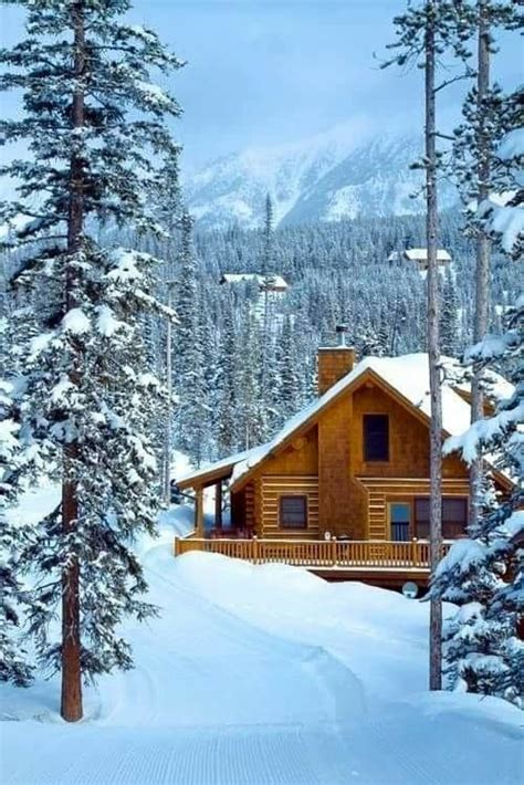 Love This Beautiful Peacfull Picture Winter Cabin Mountain Cabin Cabins In The Woods
