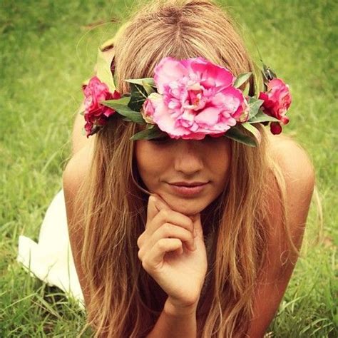 Flowers In Her Hair Hippie Style Flowers In Hair Her Hair