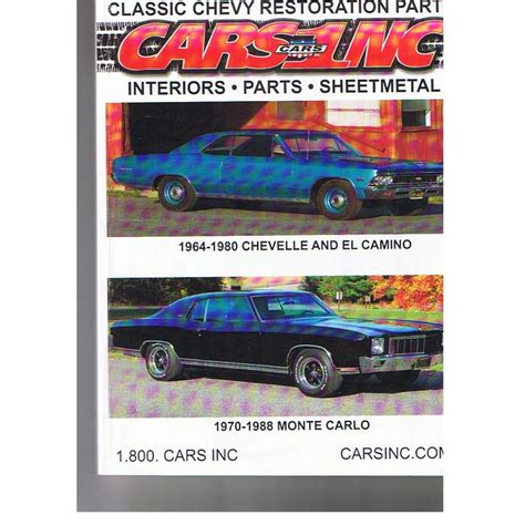 Chevelle El Camino And Monte Carlo Parts Catalog International Delivery