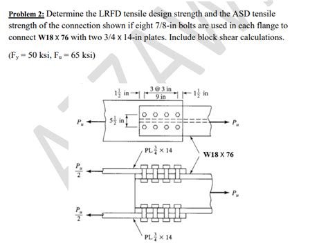 Solved Problem 2 Determine The Lrfd Tensile Design Strength