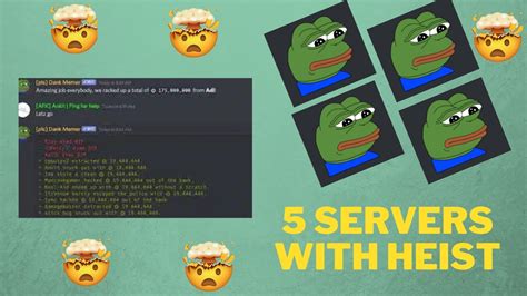 5 Dank Memer Heist Servers Giveaway Tips And Tricks Youtube