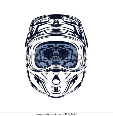 Helmet Motocross Skull Motocross Rider Motocross Stock Vector (Royalty ...