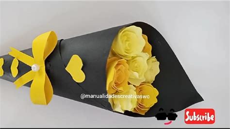 Ramo De Flores Con Papel Fácil Y Rápido Diy Paper Flower Bouquet