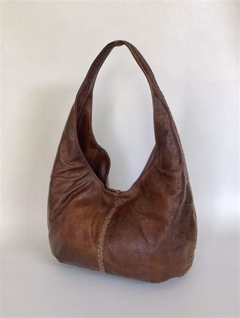 Brown Leather Hobo Bag With Braided Decorative Design Alison Ebay