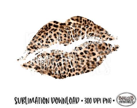 Leopard Print Lips Cheetah Print Lips Valentines Sublimation