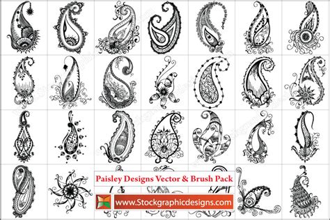 18 Simple Paisley Pattern Vector Free Images Free Vector Paisley