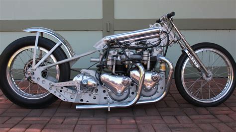 1964 Don Highland Triumph T110 Parasite Twin Engine Drag Motorcycle