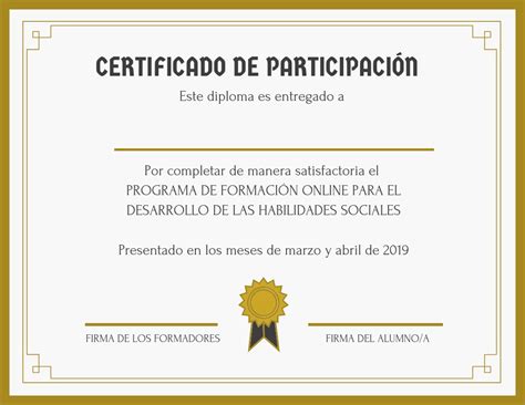 Certificado De Participación Actualizado Julio 2023