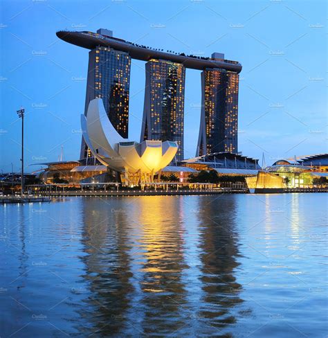 Marina Bay Sands Resort Singapore High Quality Architecture Stock
