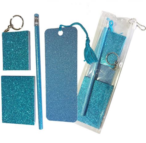 Low Cost Ts Sparkle Blue Glitter Stationery T Set 5 Pieces