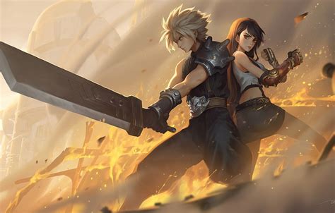 .7 remake wallpaper, games wallpapers, images, photos and background for desktop windows 10 macos, apple iphone and android mobile in hd and 4k. Wallpaper Swords, Final Fantasy VII, Cloud Strife, Tifa ...