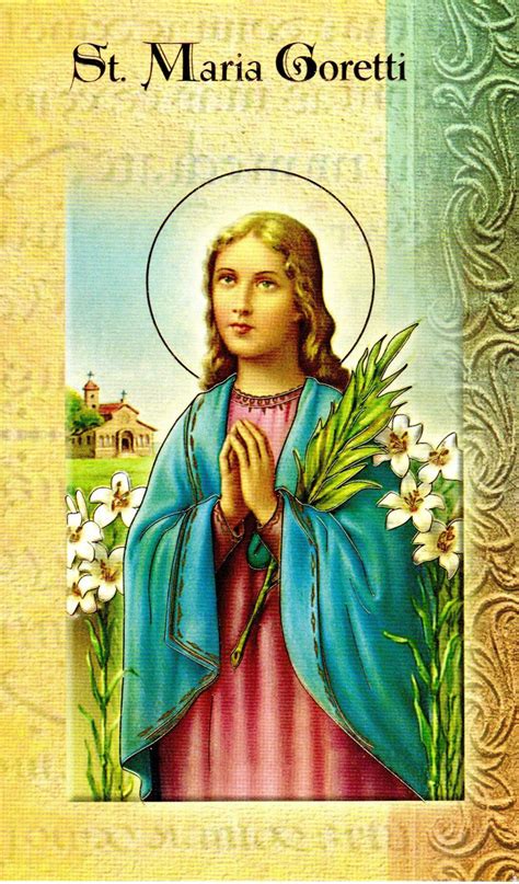 Prayer Card And Biography St Maria Goretti Cardinal Newman Faith