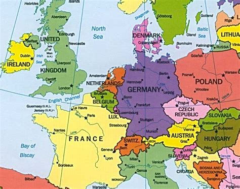 Wall map of europe large laminated political map. Tuesday's World #1 - BELGIUM