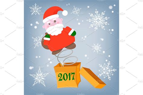 Santa Claus As Surprise Pre Designed Illustrator Graphics ~ Creative