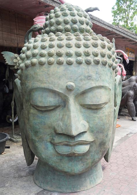 Large Brass Buddha Head Statue 80