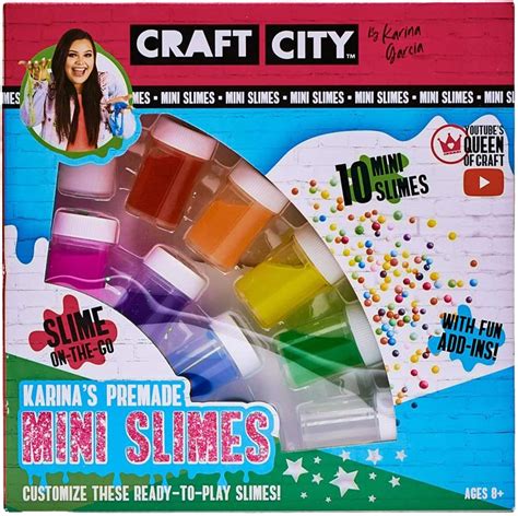 Craft City Karina Garcia Diy Mini Slime Kit 10 Pack Pre Made Slime