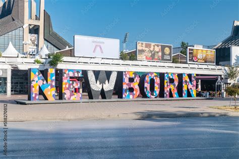 Pristina Kosovo June 5 2022 Newborn Monument Newborn Typographic Sculpture And Tourist