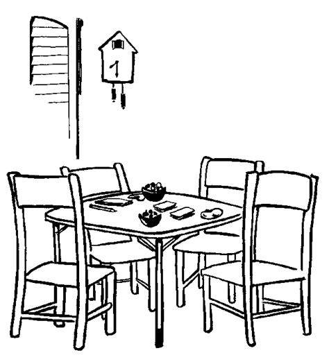 Sketch Of Round Table Coloring Pages