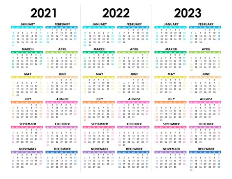 Calendar For 2021 2022 2023 Free Calendar Su