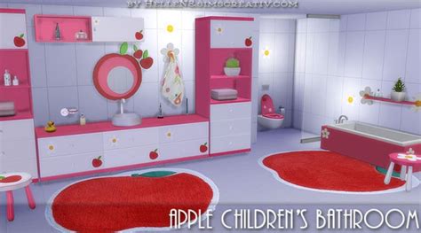 Sims Creativ Apple Childrens Bathroom By Hellen • Sims 4 Downloads