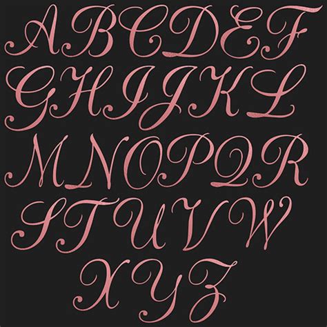 Rose Cursive Pink Foil Alphabet Clipart Gold Letters Clip Etsy