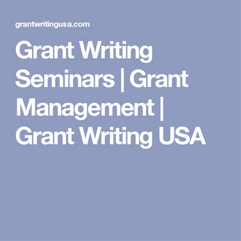 Grant Writing Seminars Grant Management Grant Writing Usa Grant