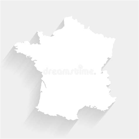 De Eenvoudige Witte Kaart Van Frankrijk Op Grijze Achtergrond Vector