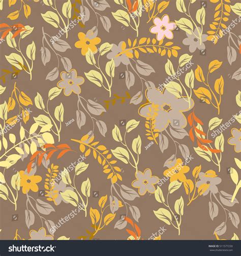 Vector Seamless Pattern Flowers Floral Pattern Stock Vector Royalty