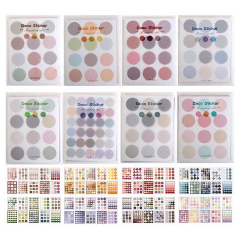 Buy Circle Stickers 8 Pack 80 Sheet Colorful Circles Stickers Pack