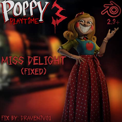poppy playtime miss delight fix [blender 2 9 ] by dravenjv01 on deviantart