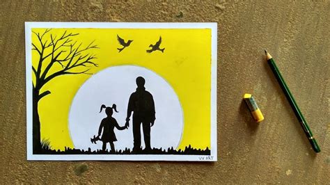Simple Fathers Day Drawing And Painting For Beginners