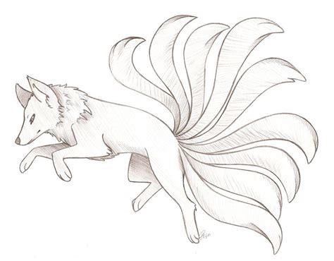 Nine Tailed Fox By Angelnablackrobe Dark Art Drawings Colorful