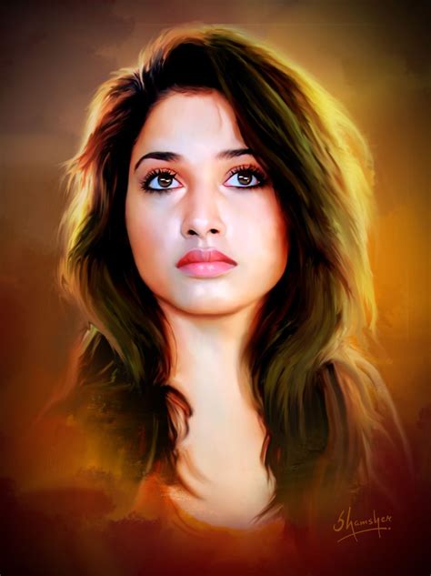 Digital Painting Bollywood Actres Portrait Woman Painting Digital