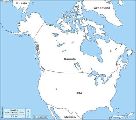 Canad Y Estados Unidos Mapa Gratuito Mapa Mudo Gratuito Mapa En Blanco Gratuito Plantilla De