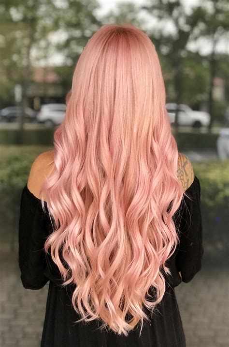 Peach Coral Pink Hair Peach Hair Light Pink Hair Pink Blonde Hair