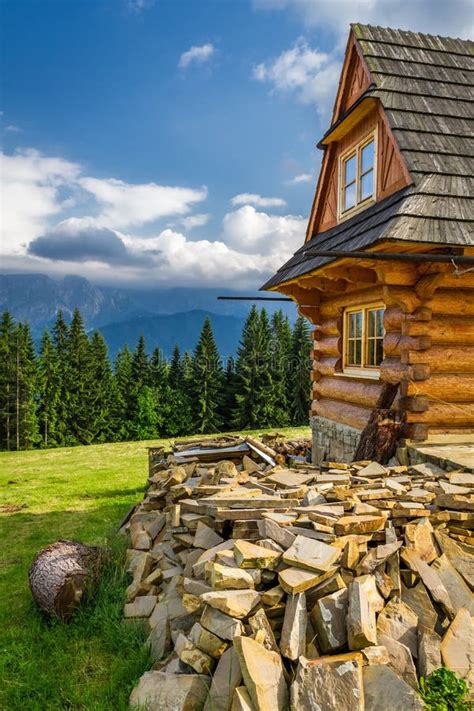 Rustic Cottage In The Mountains Stock Photo Image Of Mountains