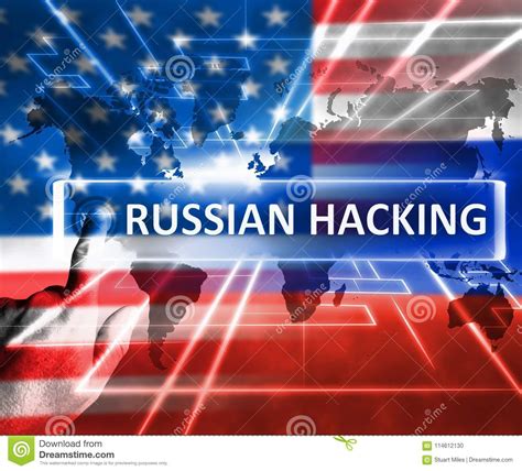 Russian Hacking Usa Russia Map 3d Illustration Stock Illustration ...