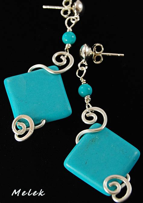 Wire Wrapped Turquoise Earrings Melekdesigns Flickr