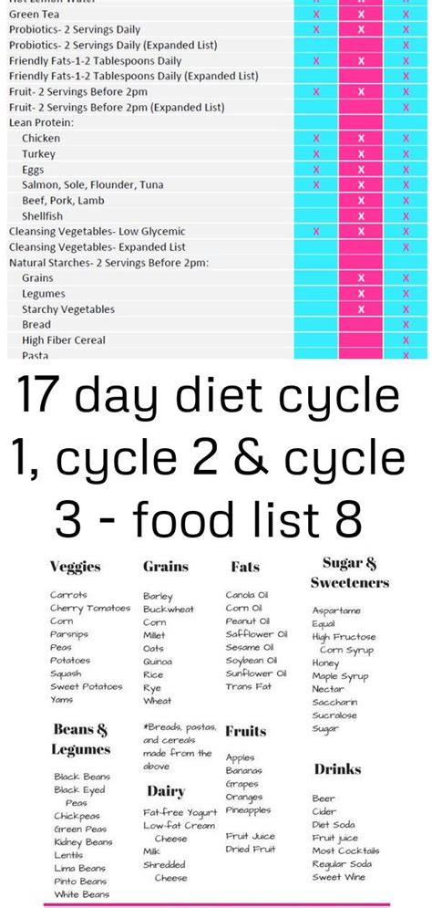 17 Day Diet Food List