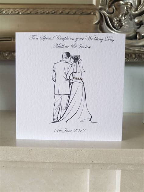 Personalised Wedding Card Couple Etsy