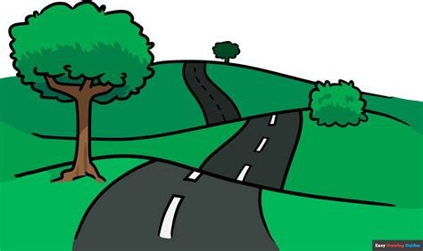 How To Draw A Road Really Easy Drawing Tutorial